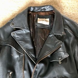 Men's 1980s leather biker jacket